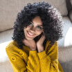 AISI HAIR Synthetic Afro Kinky Curly Wigs for Black Women African American Heat Resistant Long Hair