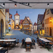 Custom 3D Photo Wallpaper European Building Italy Town Street Landscape Painting Wall Murals Non-woven Straw Textured Wallpaper