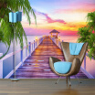 Custom Mural Wallpaper 3D Sunset Seaside Gallery Scenery Photo Wall Paper TV Sofa Background For Living Room Bedding Room