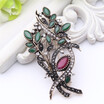 Festival Jewelry Women Turkish Olive Branch Brooch Resin Pins Antique Gold Color Flower Brooches Broches Ladies Hijab Pin Gift
