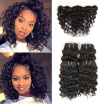 Fine Plus Brazilian Deep Wave Virgin Human Hair 4 Bundles 8 Inch Short Hair Weave with 13x4 Free Part Top Lace Frontal Closure