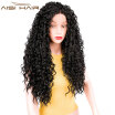AISI HAIR 26"Long Curly Black Lace Front Synthetic Wig with Baby Hair African American Braided Wigs for Women