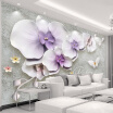 Large Custom Mural Wallpaper For Walls 3 D Stereoscopic Relief Phalaenopsis Flower Photo Background Non-woven Papel De Parede 3D