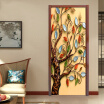 3D Stereo Relief Colorful Tree Photo Wall Mural PVC Self-Adhesive Waterproof Door Sticker Wallpaper Living Room 77cmx200cm