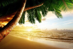 Custom photo wallpaper large non-woven beach sunset seascape natural landscape mural wallpaper