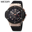 Megir Original Quartz Men Watch Big Dial Silicone Sport Military Watches Clock Men Chronograph Wristwatch 3002 Relogio Masculino