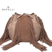 BAFELLI new arrival genuine leather handbag fashion tassel bucket soft sheepskin shoulder bag hot sale green yellow women bag