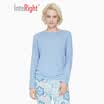 INTERIGHT home service female color point hemp toning thin long-sleeved home service suit blue XL