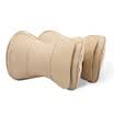 AOYALE Car leather neck pillow car headrest neck pillow car headrest pillow pillow pillow four seasons universal pair black