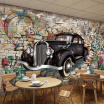 Vintage Wallpaper Custom 3D Stereo Relief Classic Cars Broken Wall Mural Cafe Kids Room Living Room Backdrop Wall Covering 3 D