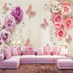 Custom Photo Wallpaper For Walls European Style Butterfly Flower Diamond Jewelry TV Background Mural Wall Painting Wallpaper 3D