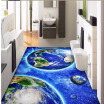 Free Shipping 3D stereo custom flooring wallpaper waterproof wear non-slip mural bedroom hotel bathroom floor sticker 250cmx200cm