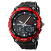 Mens Dual Display Sport Watch Solar Power Waterproof Electronic Watch