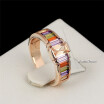 Top Quality Multi Crystal Rainbow Ring Rose Gold Plated Jewelry Austrian Crystals Full Sizes Wholesale R307