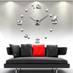 Wall ClockModern Frameless DIY Wall Clock Large 3D Wall Watch Non Ticking for Living Room Bedroom Kitchen