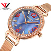 NIBOSI Women Watches Fashion Lady Watch Luxury Brand Quartz Wristwatch Gold Waterproof Crystal Dress Mesh Strap Relogio Feminino