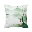 Waterfront Sadness Chinese Style Watercolor Polyester Toss Throw Pillow Square Cushion Gift
