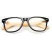 Unisex Bamboo Sunglasses Men Wooden Sun glasses Women Mirror Eyeglasses- Black Blue Mercury