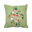 Christmas Santa Claus Snowman Tree Green Square Throw Pillow Insert Cushion Cover Home Sofa Decor Gift