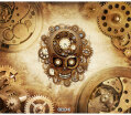 3D photo wallpaper Vintage mechanical skull clock large mural bar KTV background wallpaper theme restaurant wallpaper