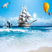 Custom Photo Wallpaper Large Wall Painting 3D Stereoscopic Smooth Sailing Sea View Living Room TV Background Decoration Murale