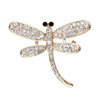 Fashion Women Insect Dragonfly Brooches Pins Gold Color Trendy Rhinestone Jewelry Crystal Brooch Broches Hijab Scarf Lapel Pins