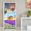 3D Wallpaper Hot Air Balloon Flower Sea 3D Wall Mural Living Room Bedroom PVC Self-Adhesive Door Sticker 77cm x 200cm