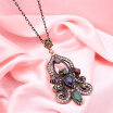 SUNSPICE MS Turkish Vintage Flower Pendant Necklaces For Women Antique Gold Color Resin Indian Jewelry Ethnic Wedding Choker