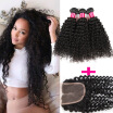 Mongolian Kinky Curly Virgin Hair 3Bundles With 1 Lace Closure 100 Malaysian Kinky Curly Virgin Human Hair 3Bundles & Lace Closur