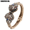 SUNSPICE MS New Turkish Love Charm Vintage Cuff Bracelets & Bangles For Women Antique Gold Color Bohemia Indian Bangles Jewelry