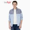 INTERIGHT casual shirt men&39s trend mixed colors cotton denim shirt light blue XL 41
