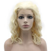 Shoulder Length Light Blonde Lace Front Natural Synthetic Wig