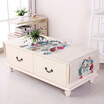 Yuan Yuan long ear rabbit coffee table tablecloth cotton&linen tea cover living room rectangular coffee table mat table table cloth dust cabinet storage cover cloth 60170cm