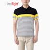 INTERIGHT Men&39s POLO Shirt Loop Positioning Stripe Short Sleeve Blue Orange Bar XL