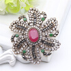 Vintage Turkish Brooch For Women Antique Gold Color Hollow Round Flower Broches Brooches Ethnic Jewelry Ladies Hijab Lapel Pins