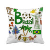 Brazil Love Heart Landscap National Flag Square Throw Pillow Insert Cushion Cover Home Sofa Decor Gift