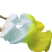 Newest Handmade Bamboo Ribs Dance Props Silk Belly Dance Fans Natural Silk 1 Pc Left hand1 Pc Right Hand Silk Fans WhiteYellow
