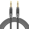 STONEGO 35mm Auxiliary Audio Cable Male to Male Stereo AUX Cable Zinc Alloy Polished Metal Connectors Stainless steel Cord