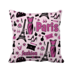 Dressing Lady France Eiffel Tower Pink Square Throw Pillow Insert Cushion Cover Home Sofa Decor Gift