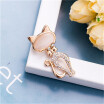 Fashion Opal Cat Brooch Pin Active Body Gold Color Animal Jewelry Broches Brooches Wedding Lapel Scarf Pins Bijuterias Femininos