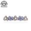 Royal Sasa Royalsasa Headgear Hair Accessories Cross clip Spring clip Top clip Ponytail clip Flower Acrylic Crystal Gray Blue