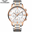 GUANQIN Watch mens business style waterproof quartz watch fashion steel watch