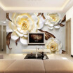 Custom Mural Wallpaper Non-woven 3D Stereoscopic Relief Yellow Flower Bedroom Living Room Sofa TV Background Papel De Parede 3D