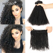 HCDIVA Grade 7A Virgin Indian Human Hair Bundle Kinky Curly Unprocessed India Curly 4 Pcs Lot Natural Black Easy Take Care
