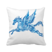 Blue Horse Wing Animal Art Grain Square Throw Pillow Insert Cushion Cover Home Sofa Decor Gift