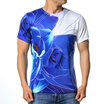Mens Trend Casual Tops Big Flower Printed Short Sleeves T-shirts
