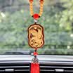 Molong ebony inlaid boxwood carving car pendant car interior jewelry rearview mirror gift pendant Lu Shou - AWXHJ005