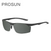 Prosun sunglasses aluminum magnesium sports mirror mens driver driving mirror HD polarized sunglasses PS9019 C10 frame sand black lens green