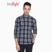 INTERIGHT shirt mens plaid leisure cotton shirt long sleeve