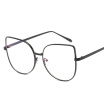 Fashion Women Metal Oversize Glasses Cat Eye Frame Men Clear Lens Eyeglasses Plain Mirror Oculos de grau